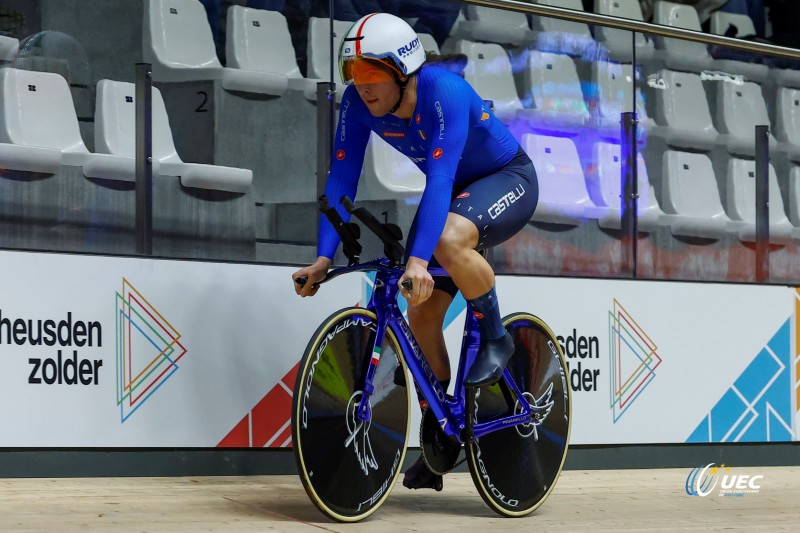 2025 UEC Track Elite European Championships - Zolder  - Day2 - 13/02/2025 - 1Km Mens Time Trial - Matteo Bianchi (ITA) - photo Roberto Bettini/SprintCyclingAgency?2025